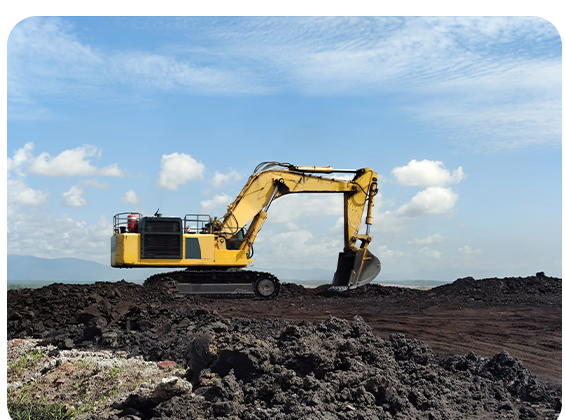 Heavy Equipment Excavator at Mining Site